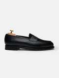 Men's Black Leather & Suede Penny Loafers