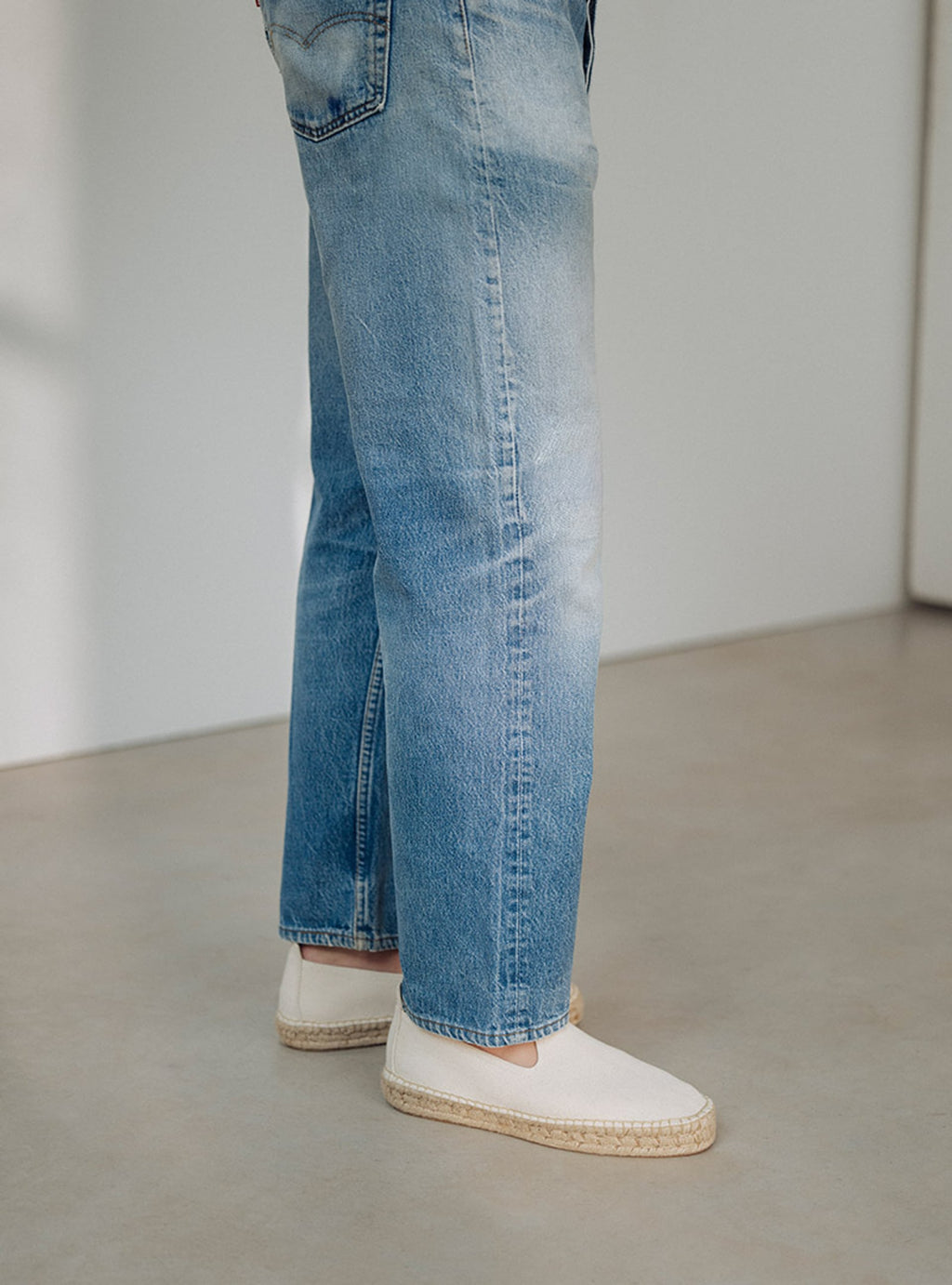 Men's Ivory Canvas Espadrilles
