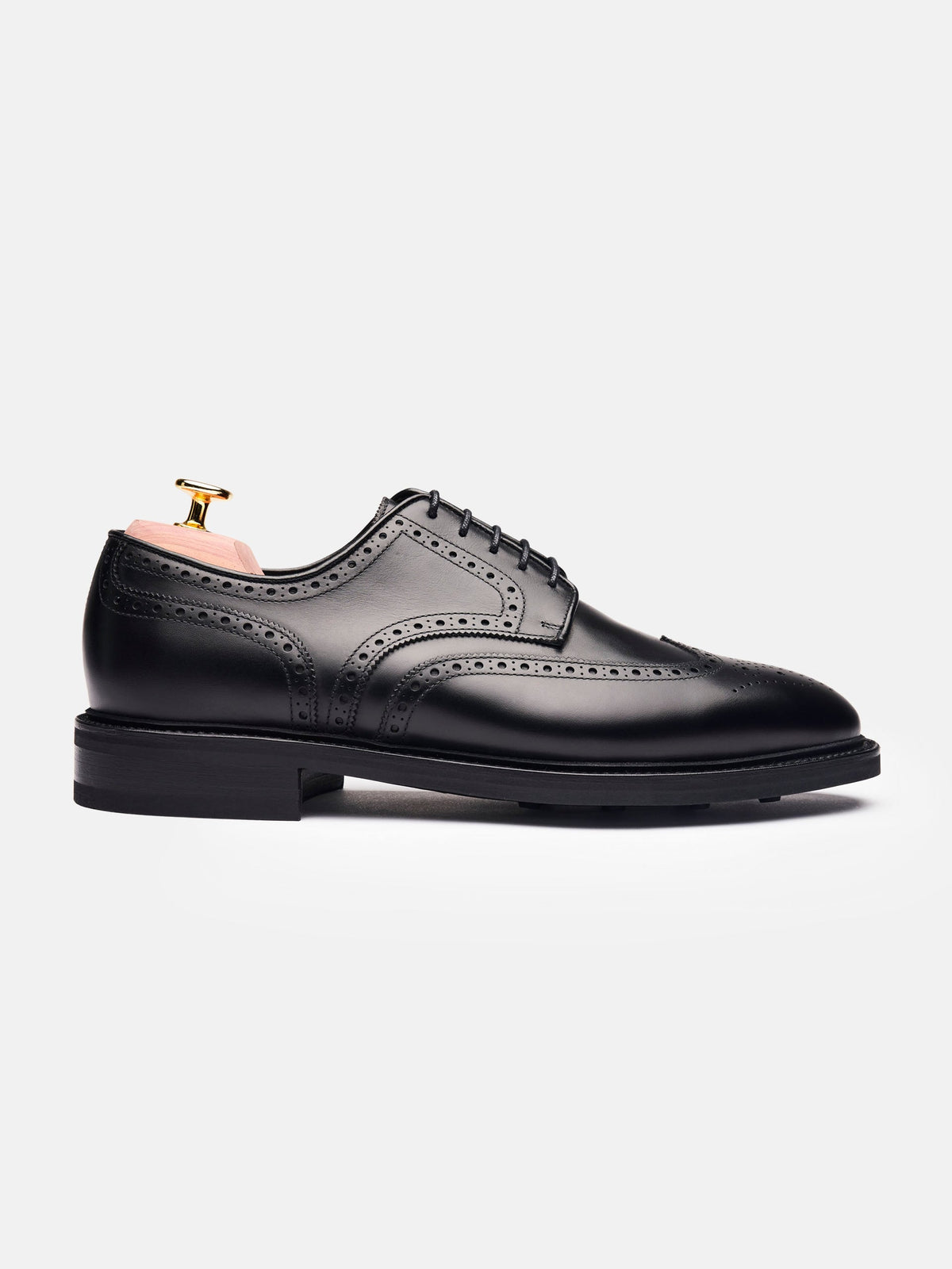 Men's Black Leather Derby Shoes