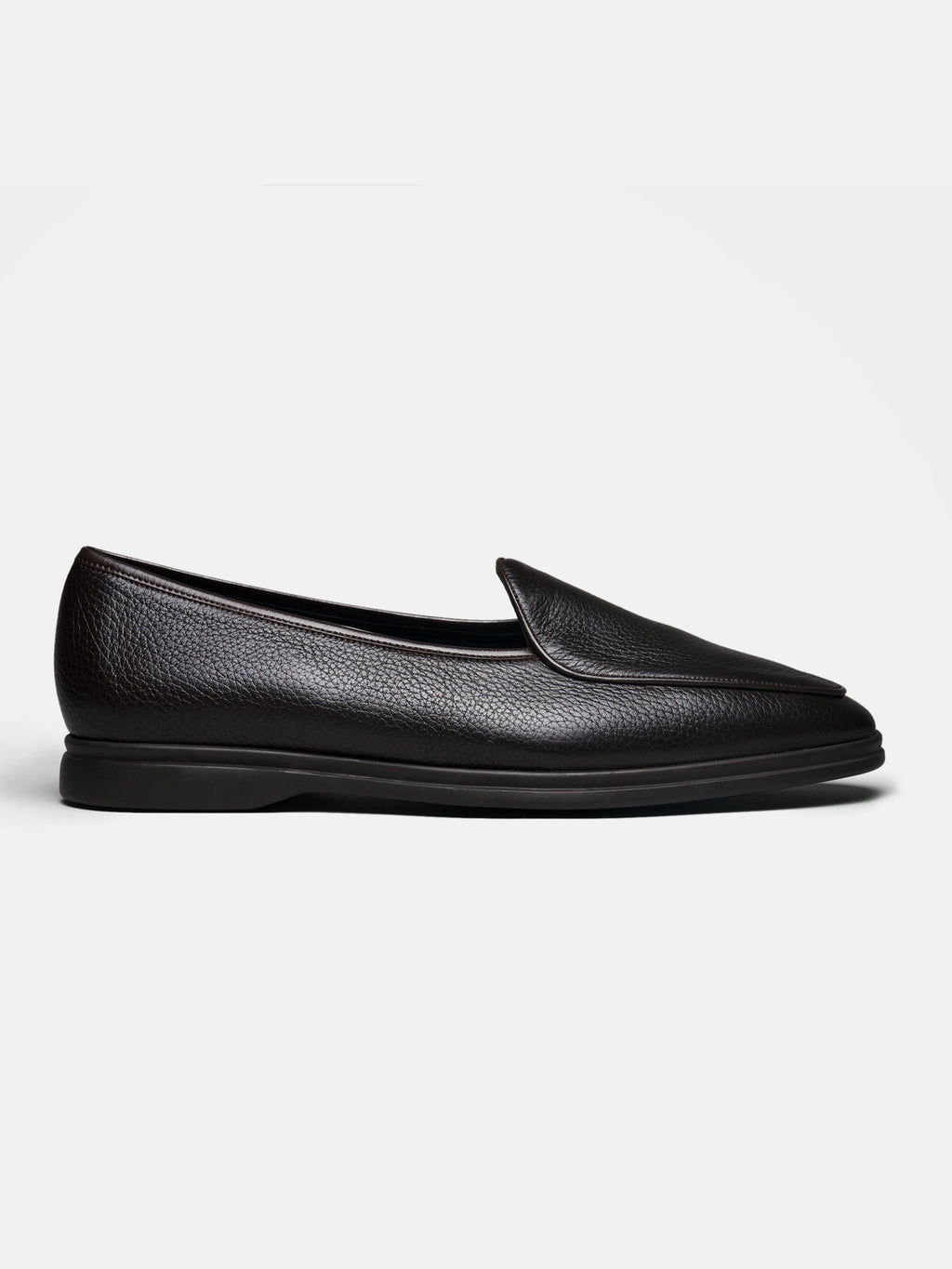 Men's Brown Deerskin Leather Belgian Loafers