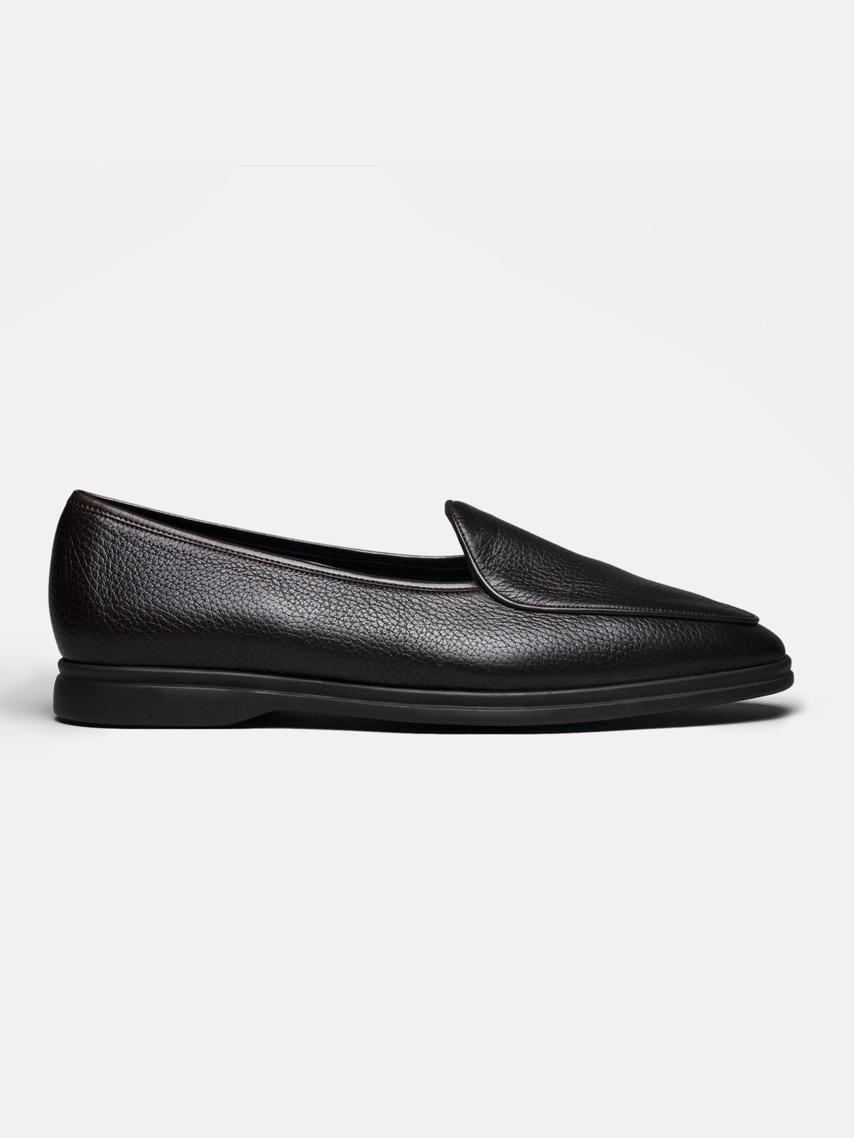 Men's Brown Deerskin Leather Belgian Loafers
