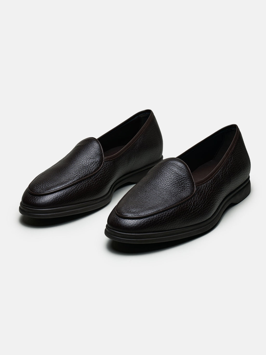 Men's Brown Deerskin Leather Belgian Loafers