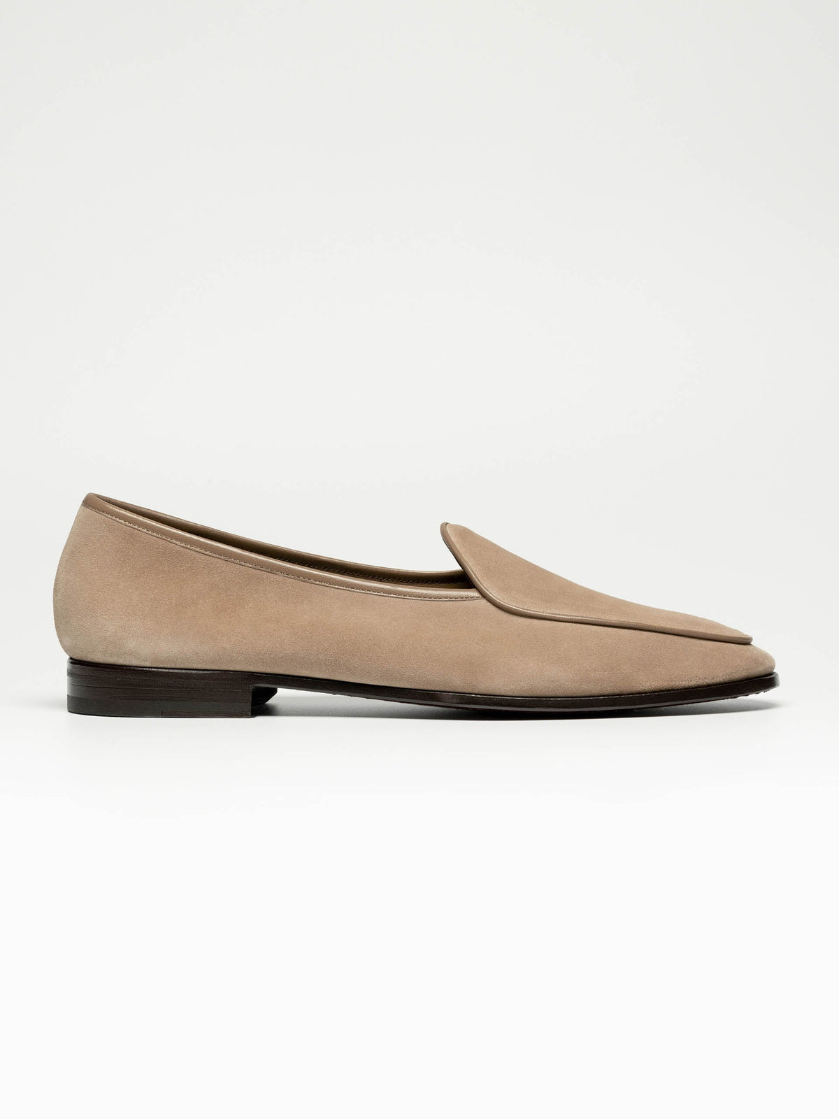 Men's Beige Suede Belgian Loafers – Unlined