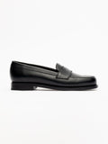 Men's Black Grained Leather Loafers – Ivy