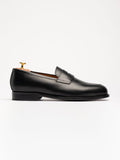 Men's Black Leather Penny Loafers