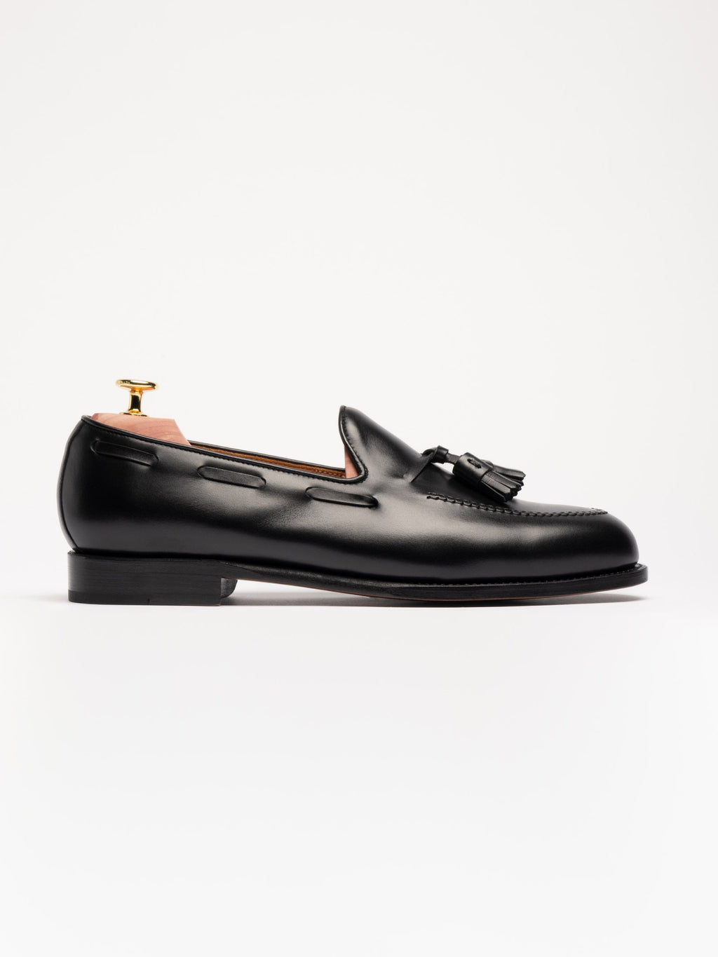 Men's Black Leather Tassel Loafers
