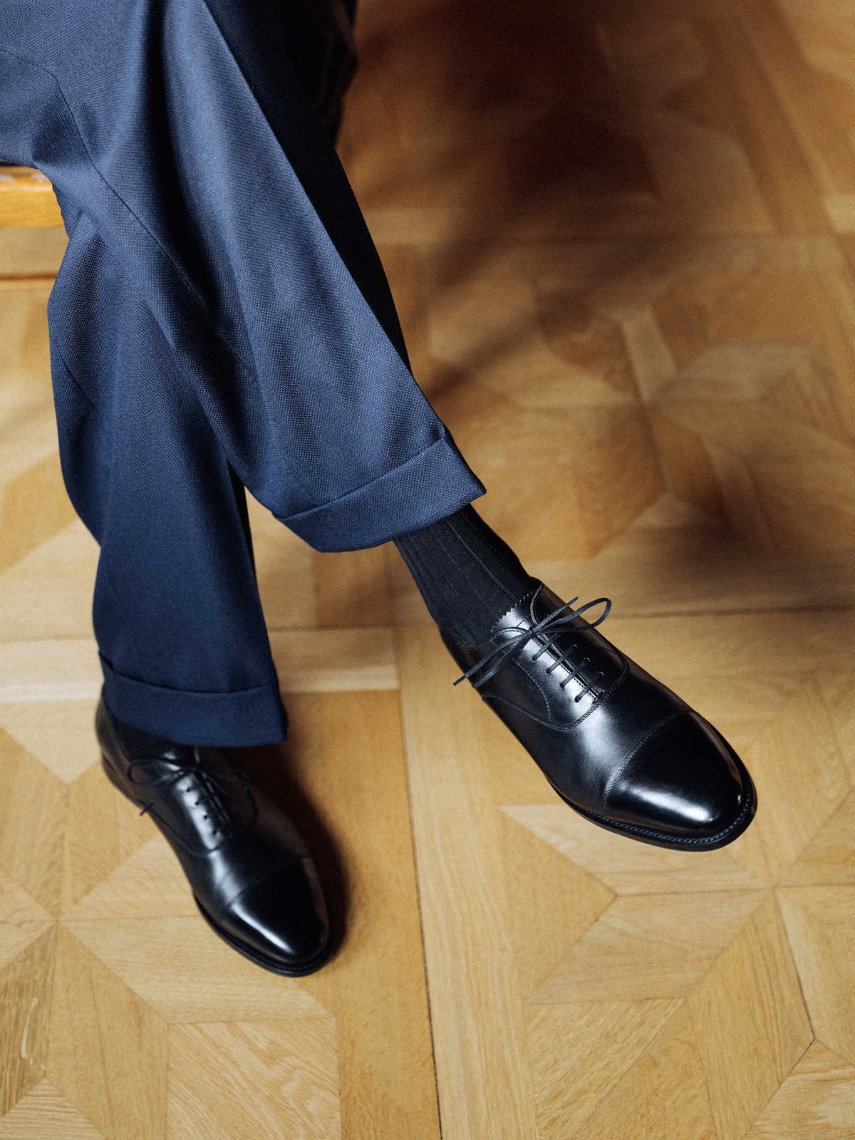 Men's Black Leather Oxford Shoes