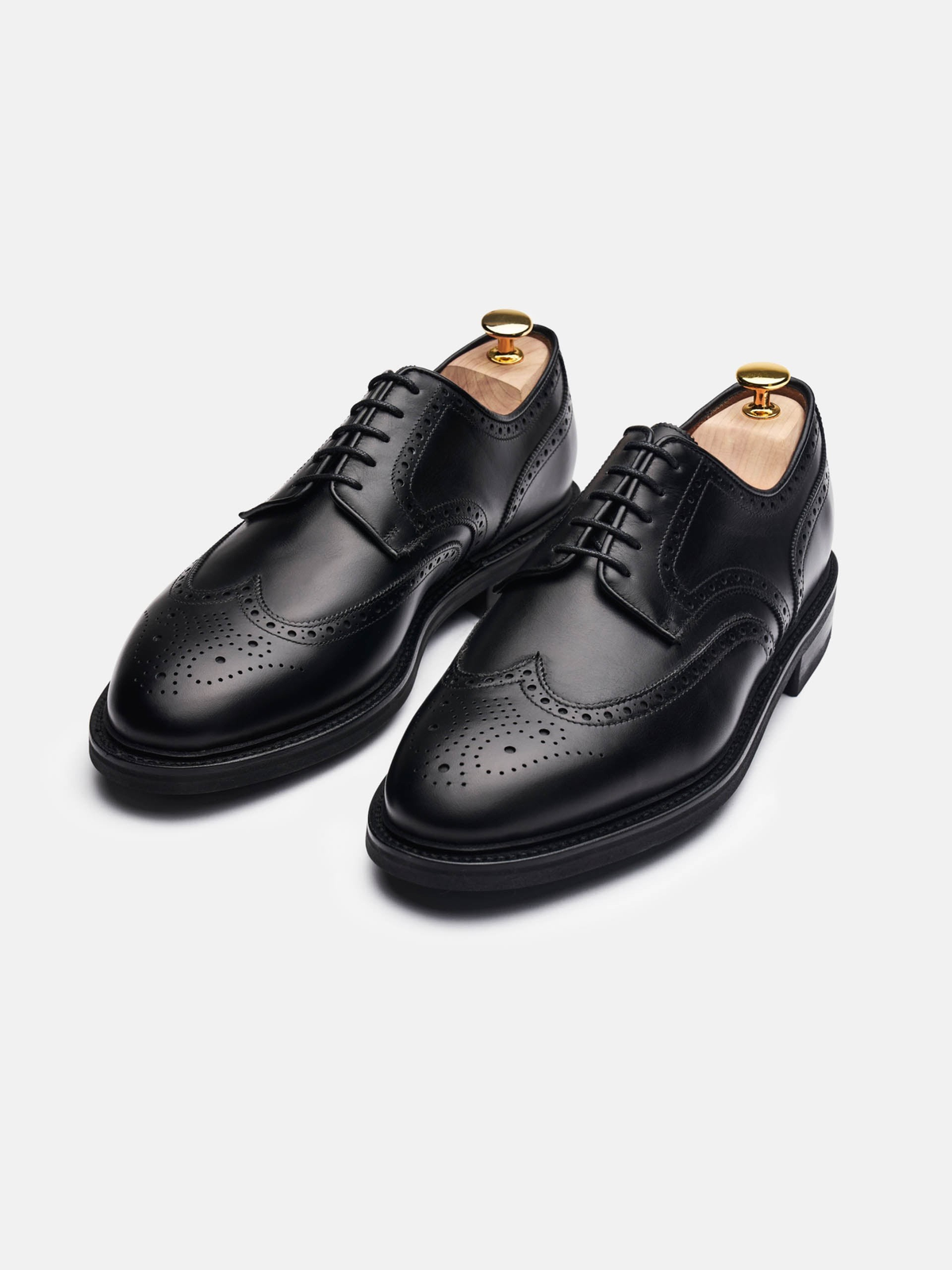 Men's Black Leather Derby Shoes