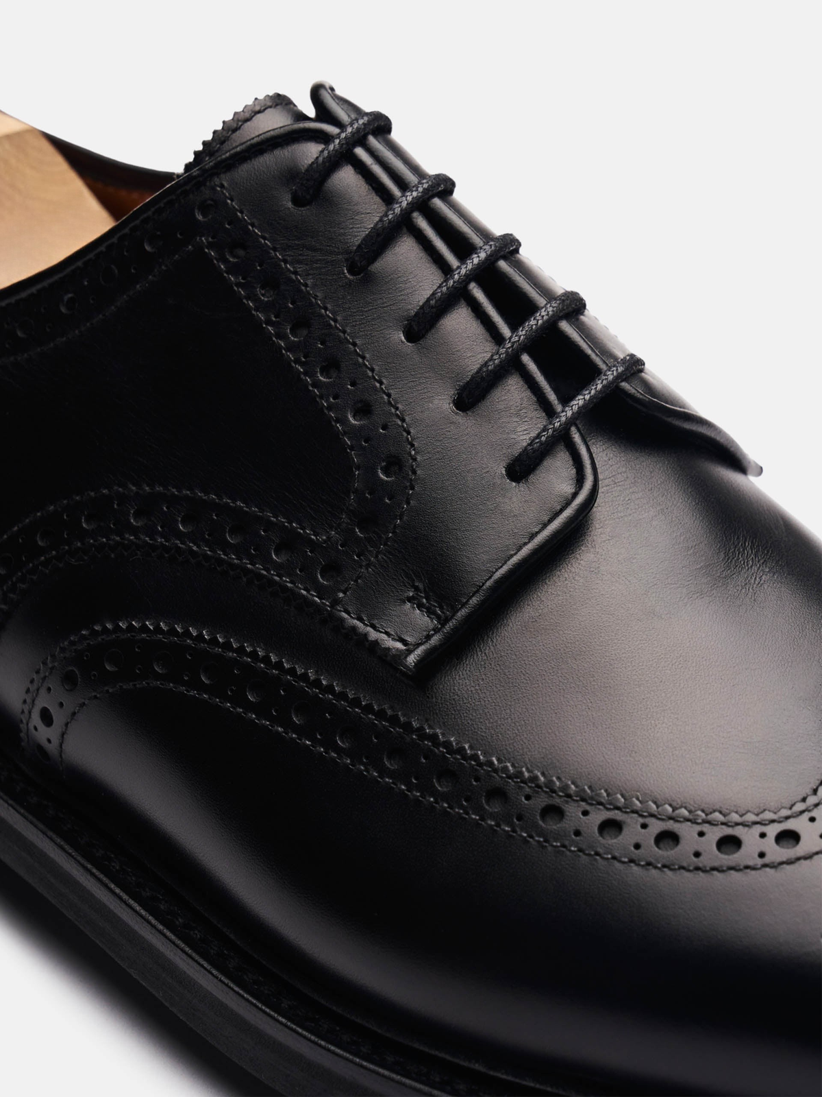 Men's Black Leather Derby Shoes