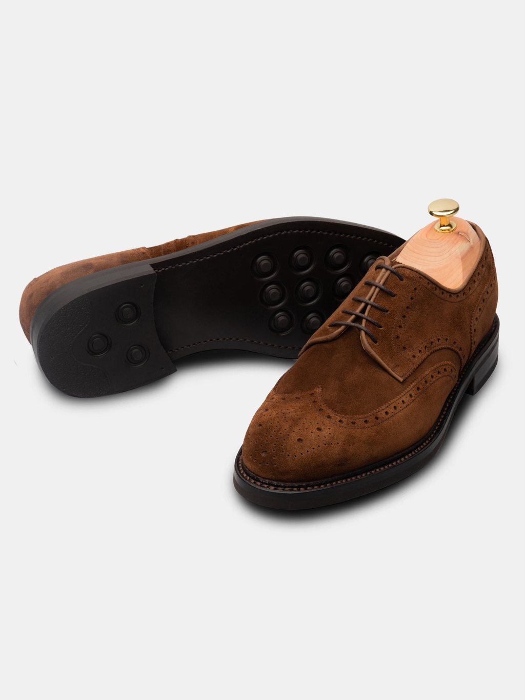 Men's Medium Brown Suede Derby Shoes