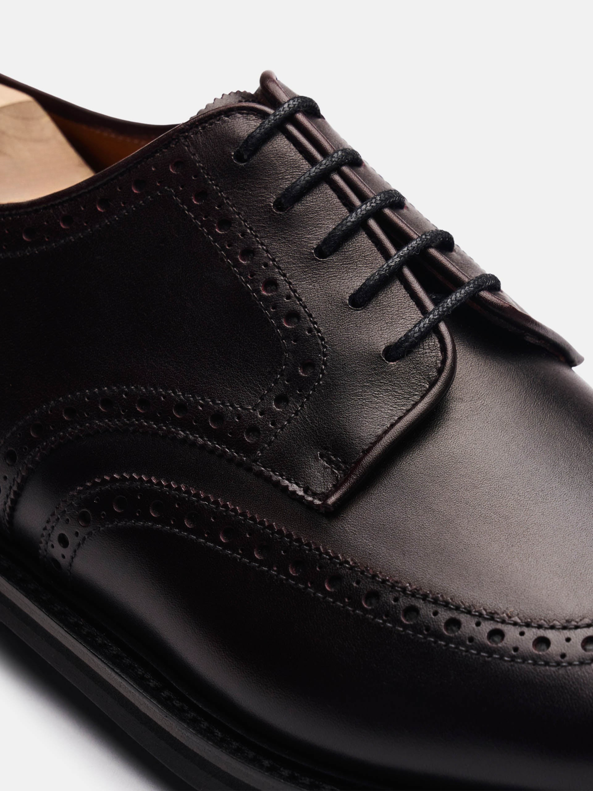 Men's Burgundy Leather Derby Shoes