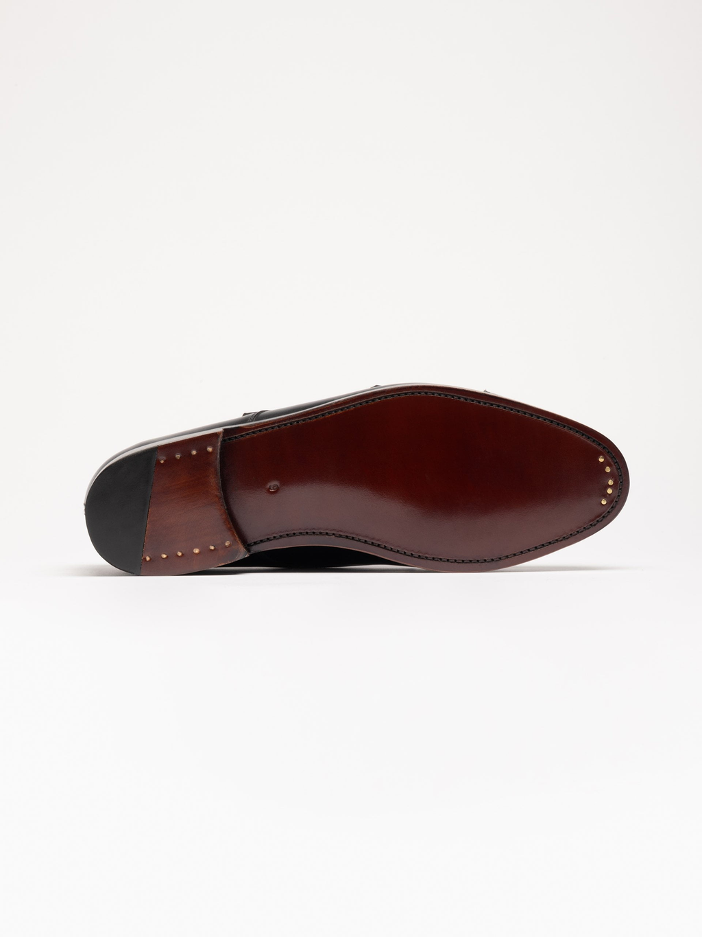 Men's Burgundy Leather Monk Strap Shoes – Double