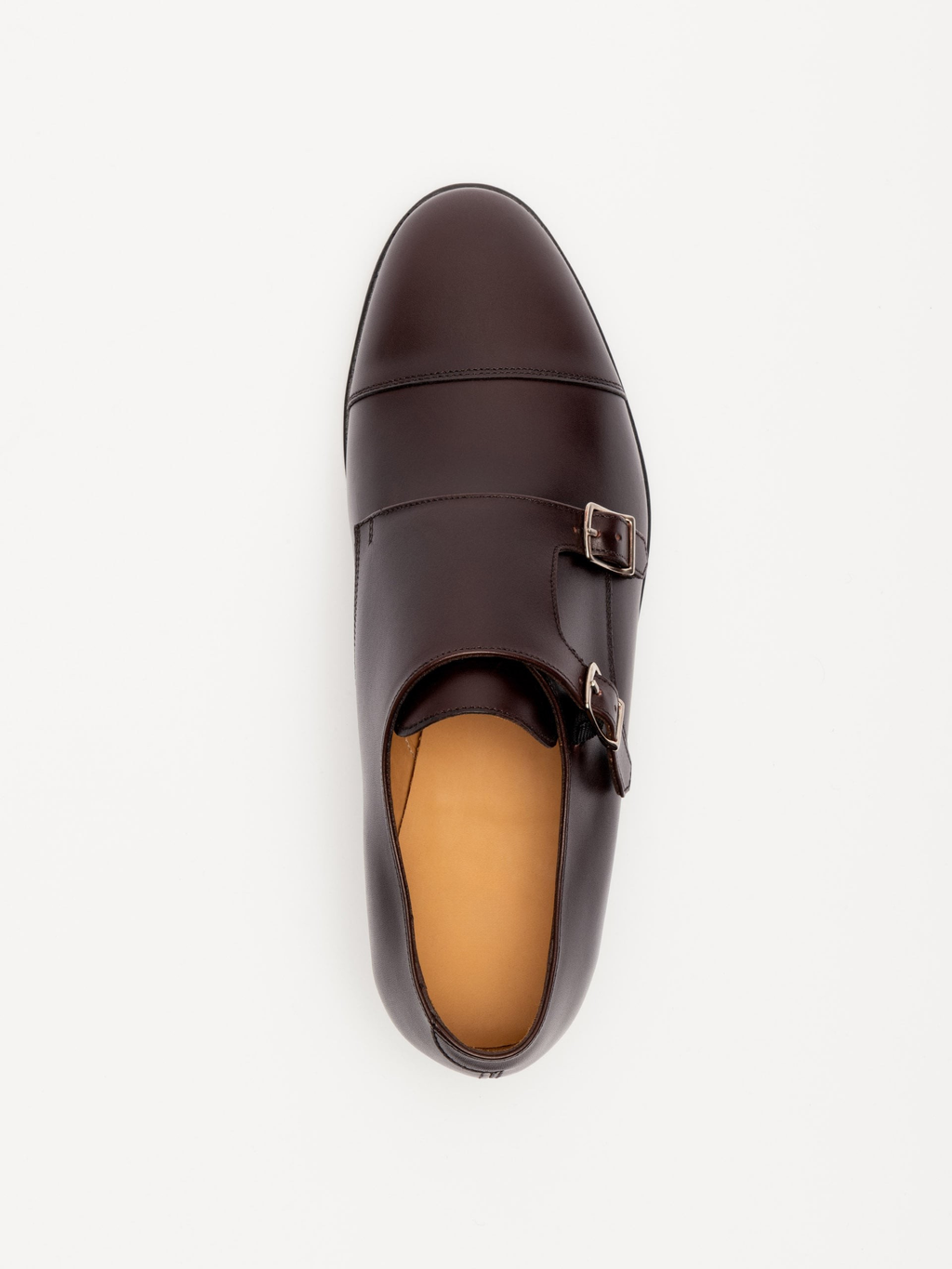 Men's Burgundy Leather Monk Strap Shoes – Double