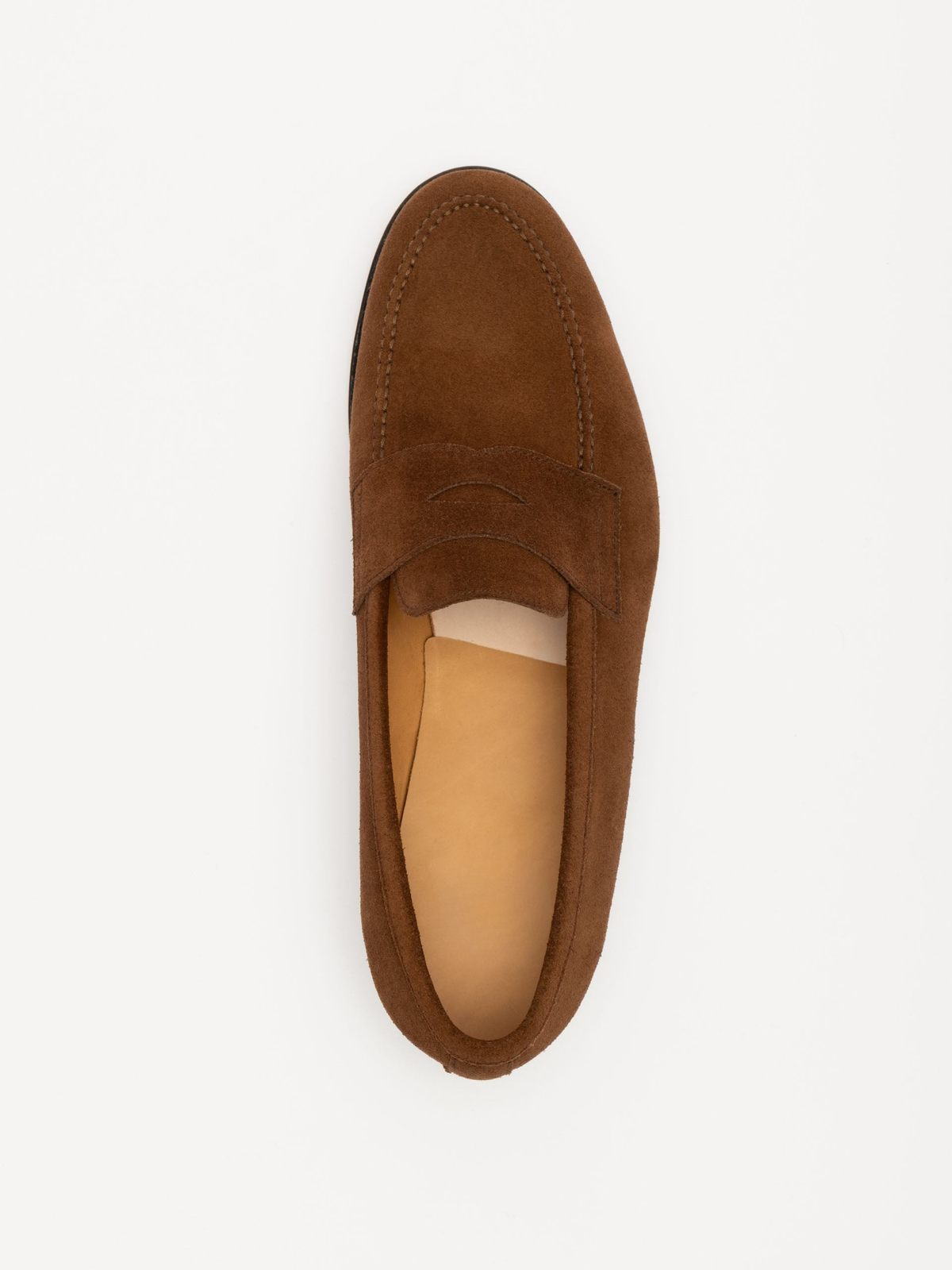 Men's Medium Brown Suede Penny Loafers