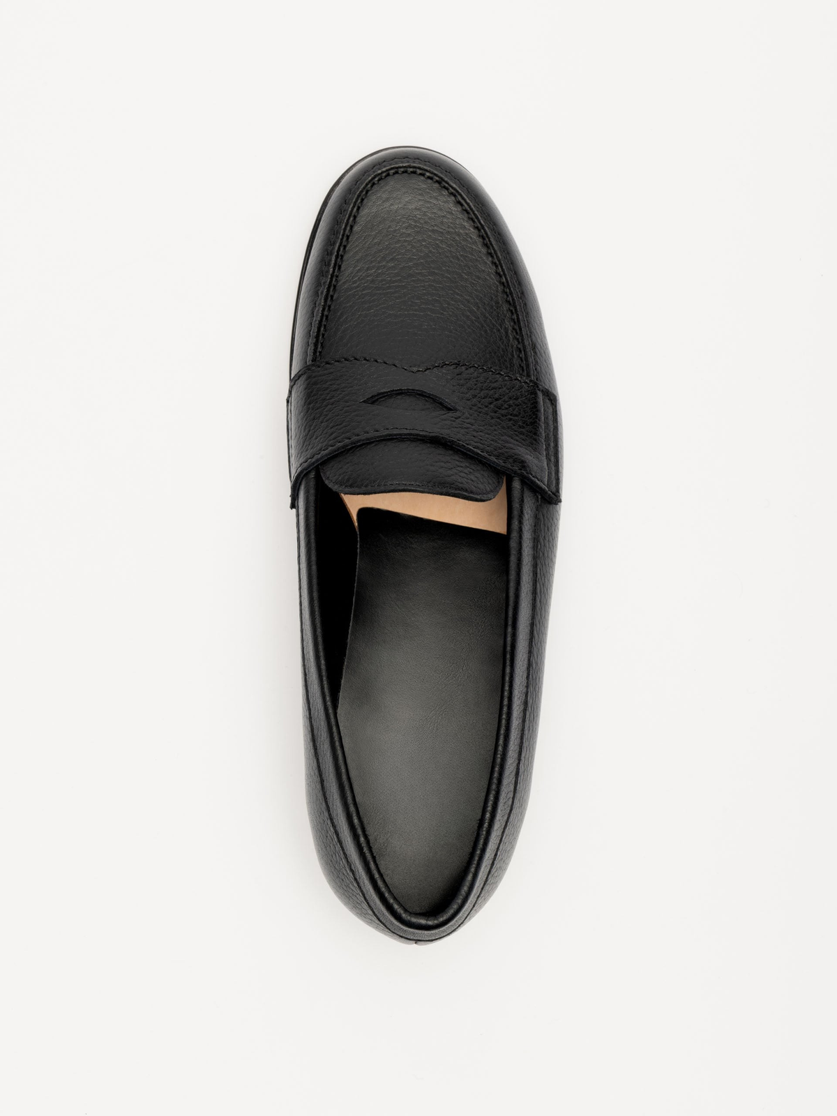 Men's Black Grained Leather Loafers – Ivy