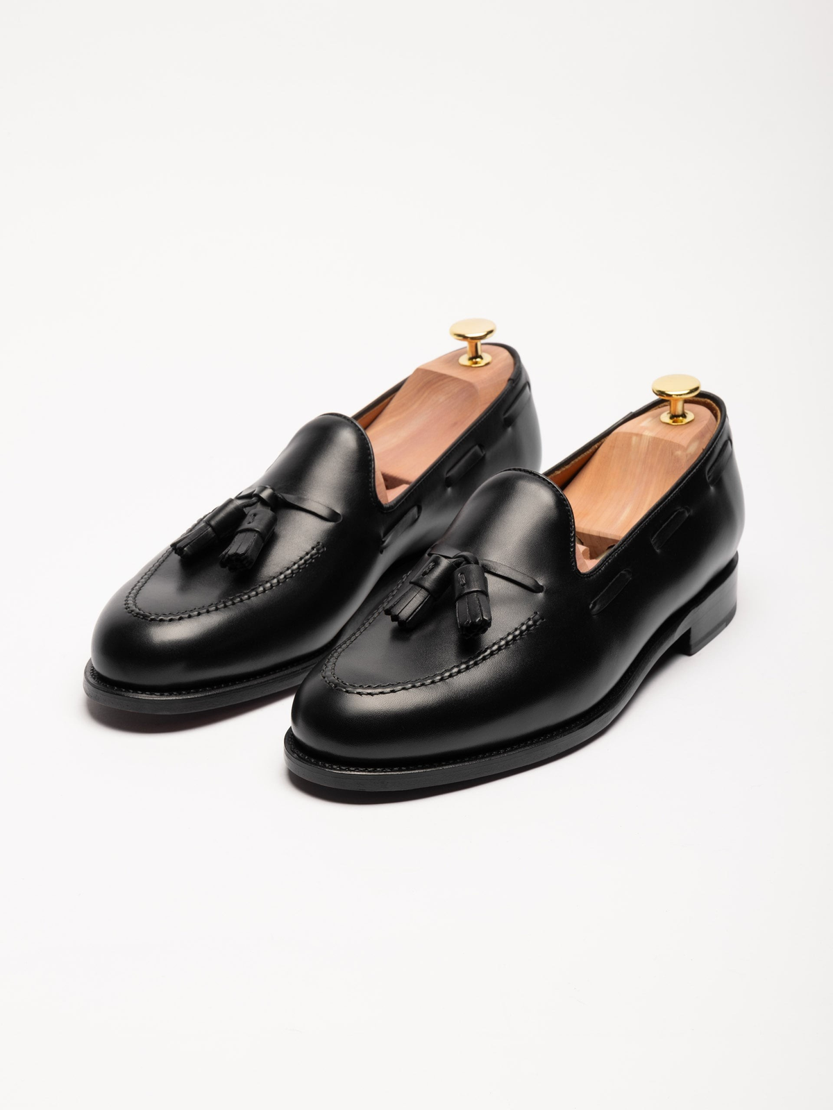 Men's Black Leather Tassel Loafers