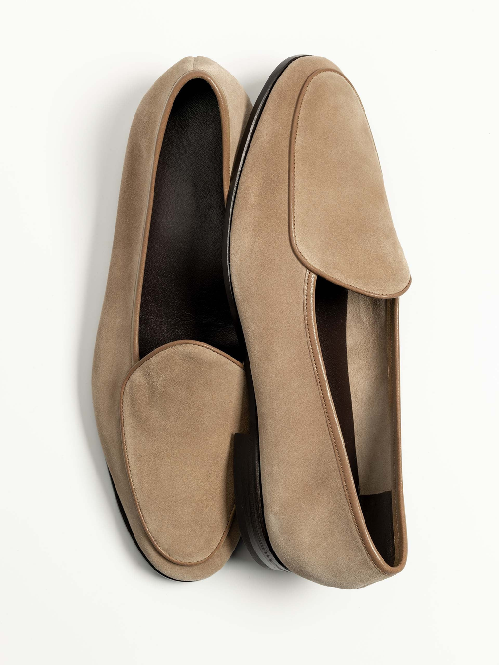 Men's Beige Suede Belgian Loafers – Unlined