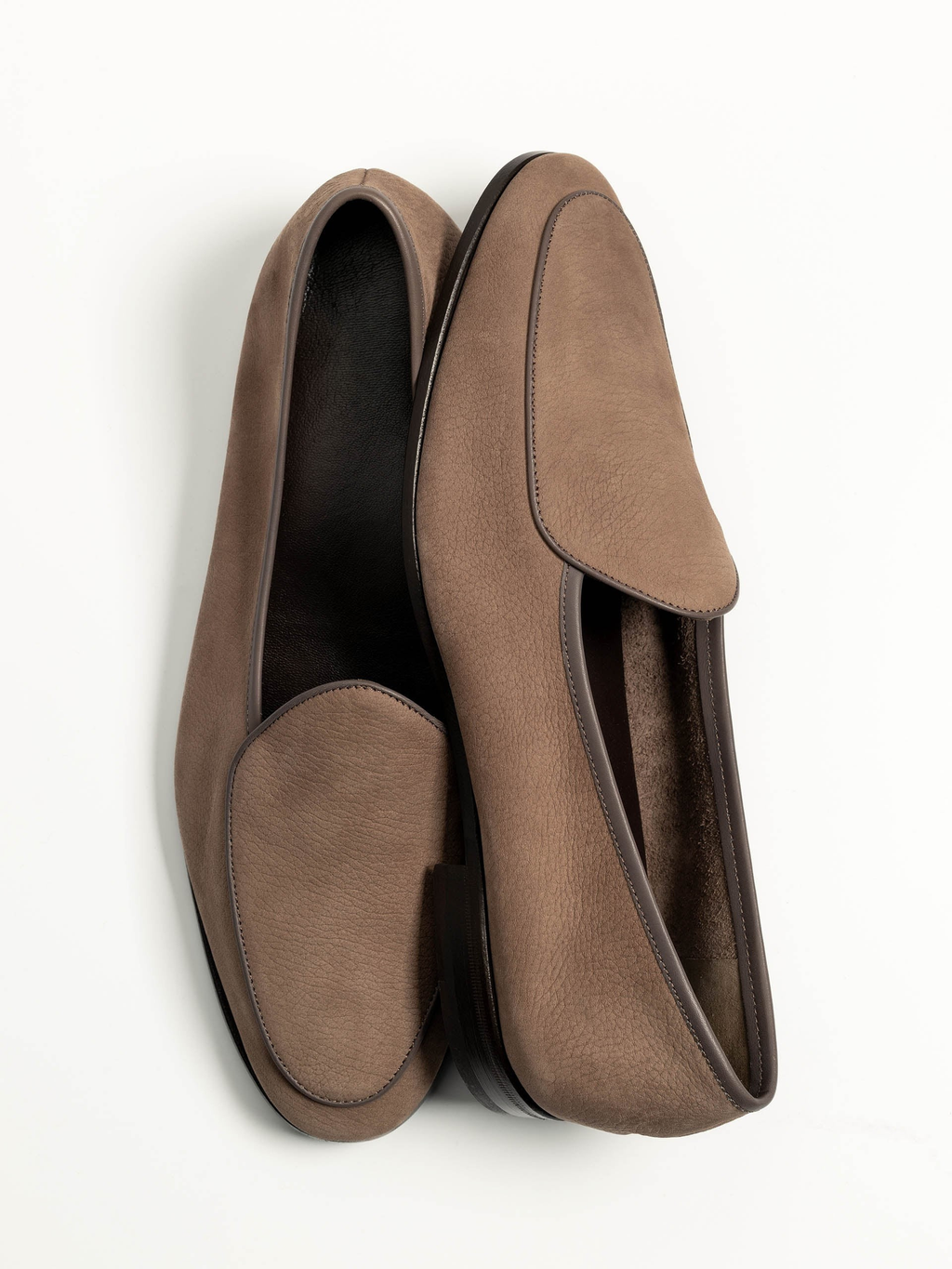 Men's Taupe Nubuck Belgian Loafers – Unlined
