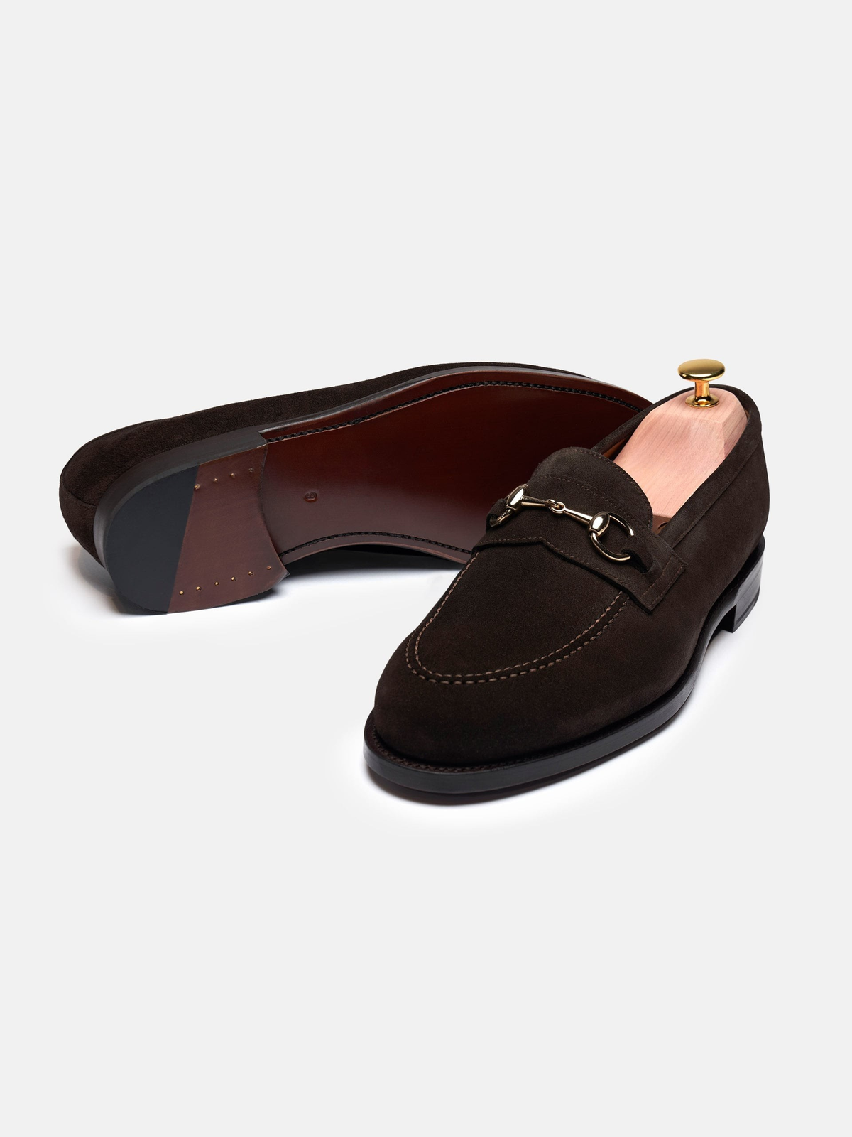 Men's Brown Suede Horsebit Loafers