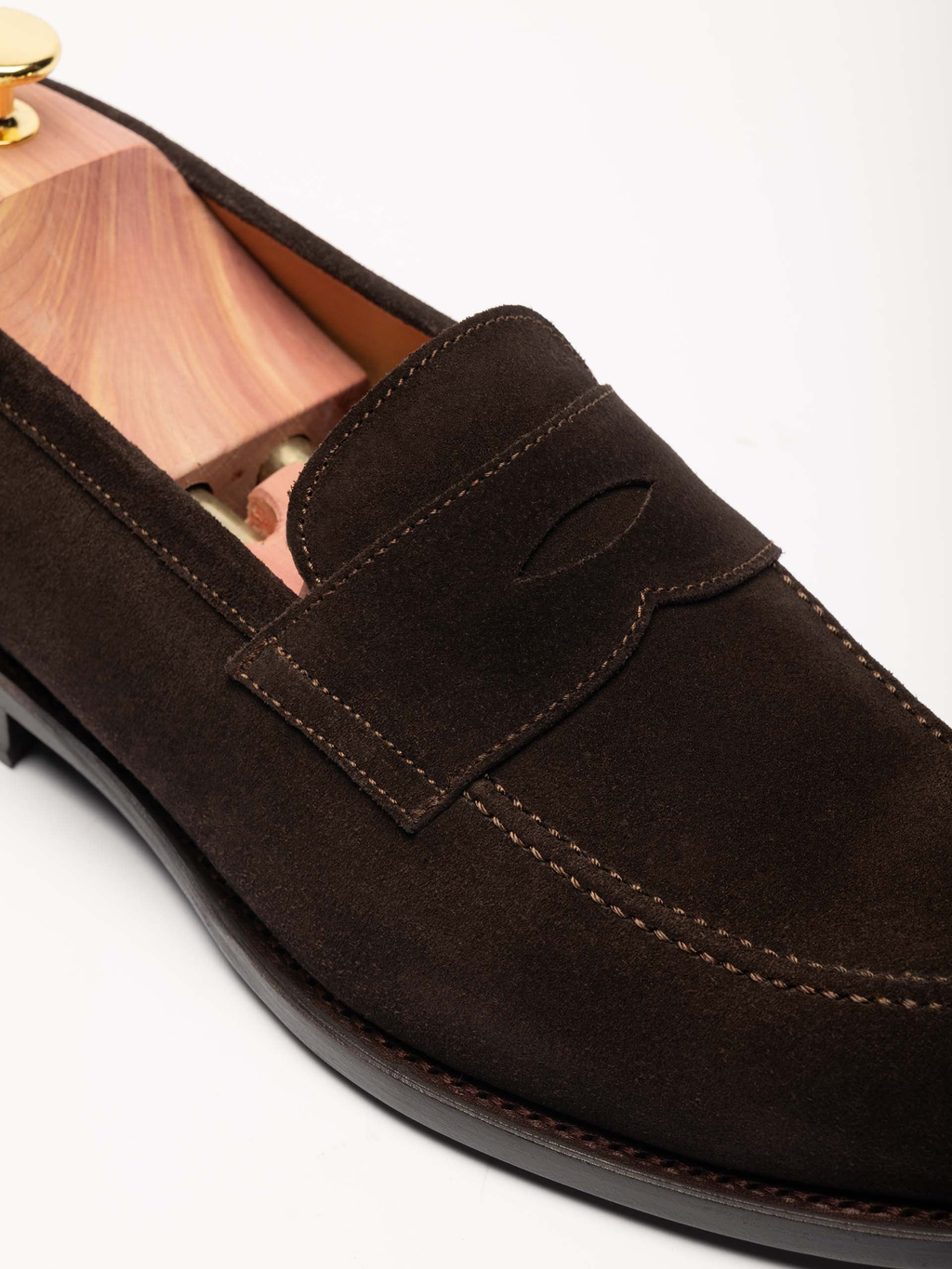 Men's Brown Suede Penny Loafers
