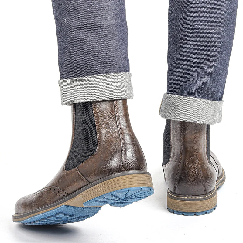Men's Espresso Brown Brogue Chelsea Boots – Ashcombe