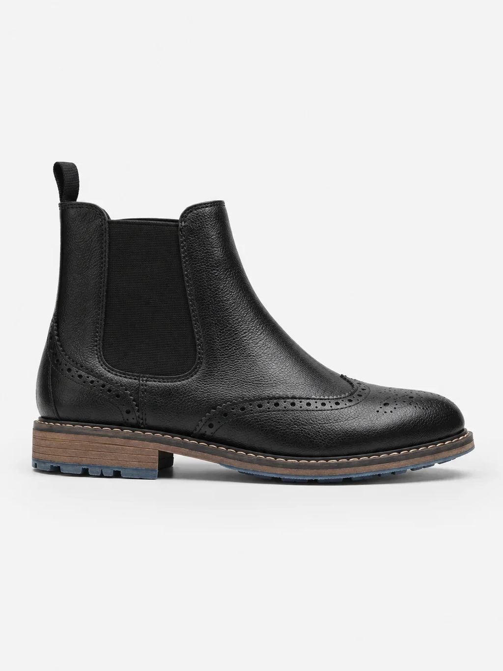 Men's Black Brogue Chelsea Boots – Fairfax
