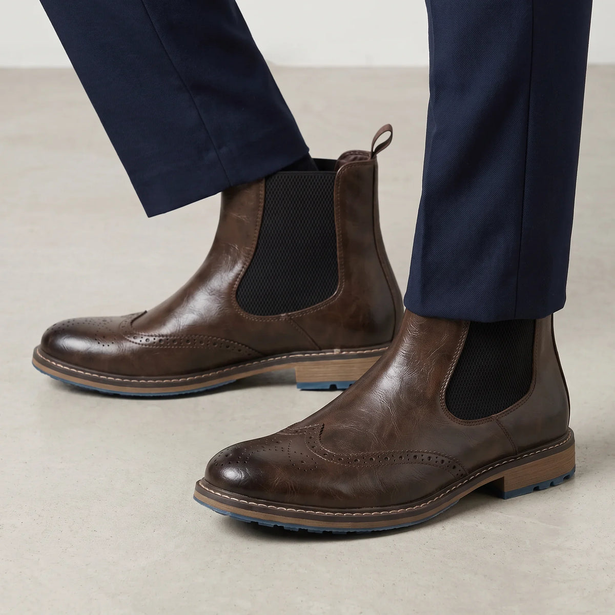 Men's Espresso Brown Brogue Chelsea Boots – Ashcombe